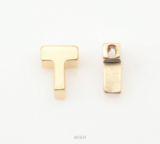 Upper Case Letter "T" in Matte Gold, Capital Letter "T" / MMG-001-B (T)