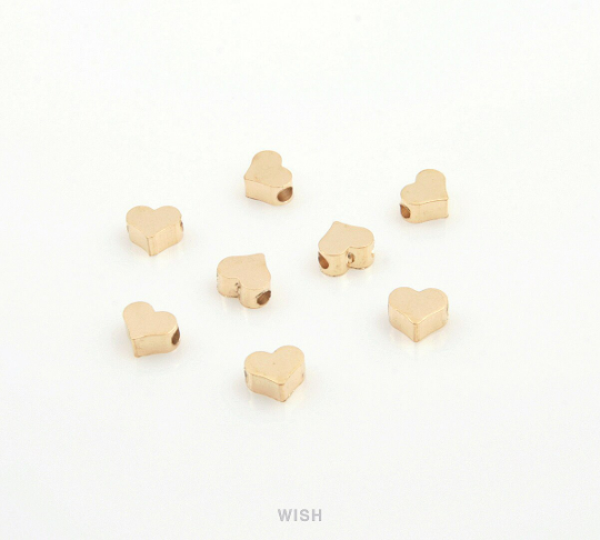 8pcs Tiny Heart Pendants in Matte Gold, Heart Beads /MMG-039-B2