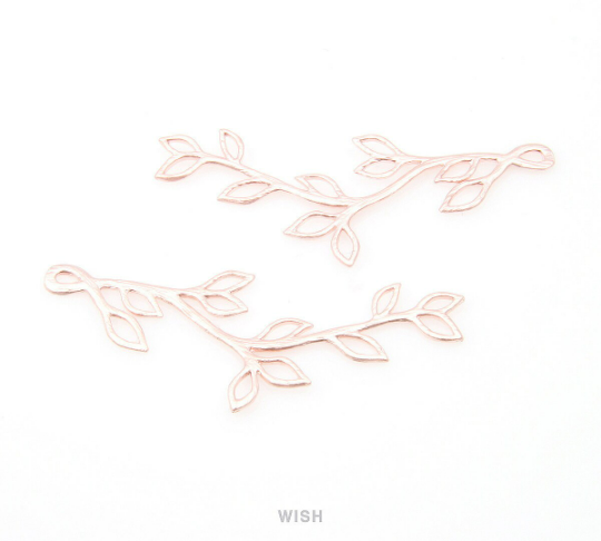 Twig Branch Pendants in Matte Rose Gold, Twig Charm / MMRG-077-P