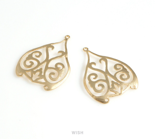 Geometry Drop Charms in Matte Gold, Geometry Drop Pendants / MMG-655-P