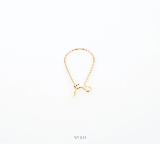 Small Kidney Hook in Gold, Kidney Hook Earrings / FG-018-E (10pcs)