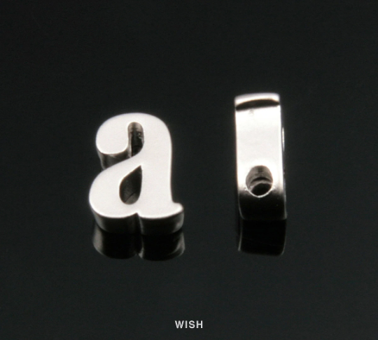 Lower Case Letter "a" in Matte Rhodium, Small Letter "a" / MMRH-002-B (a)
