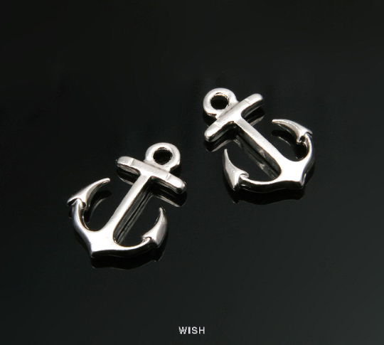 Anchor Pendant in Matte Rhodium, Small Anchor / MMRH-296-P (4pcs)