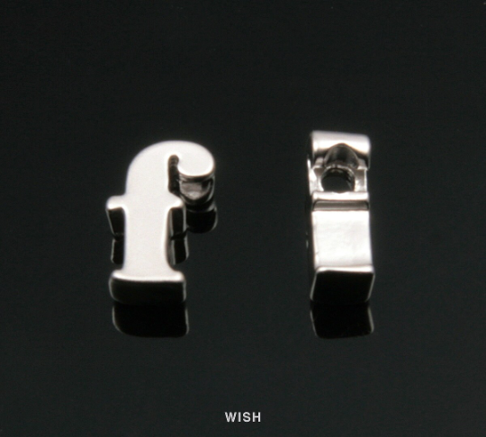 Lower Case Letter "f" in Matte Rhodium, Small Letter "f" / MMRH-002-B (f)
