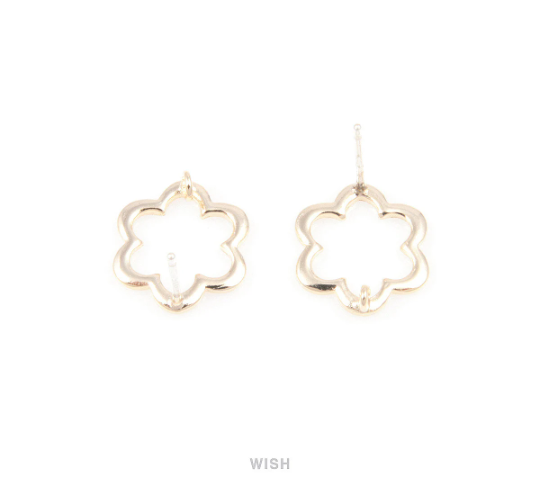 Sunflower Stud earrings in Matte Gold, Flower in Bloom Stud Earrings / MMG-032-E