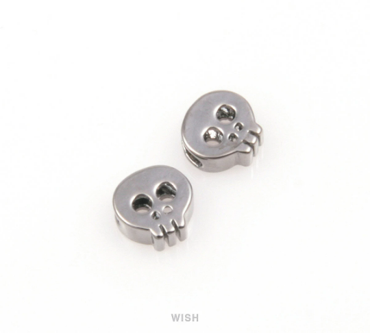 Small Skull in Shiny Gunmetal, Skull Beads/ MGM-038-B