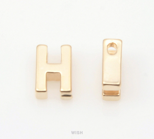 Upper Case Letter "H" in Matte Gold, Capital Letter "H" / MMG-001-B (H)