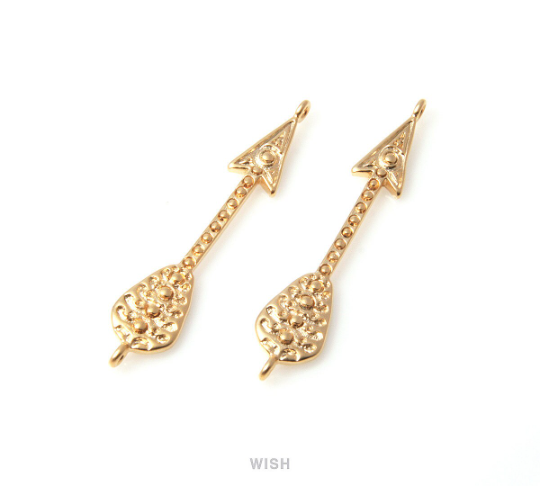 Arrows Connectors in Matte Gold, Arrows Charm / MMG-147-C