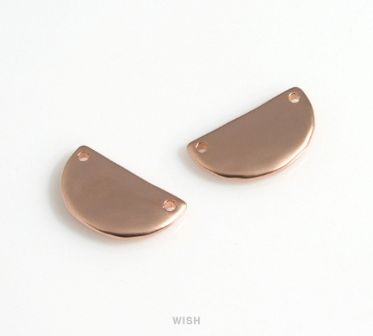 Hammered Semicircle Charm in Rose Gold, Hammered Semicircle Pendants / MMRG-632-P