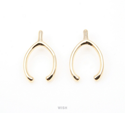 Wishbone Pendants in Gold, Wishbone Charms / MG-025-P