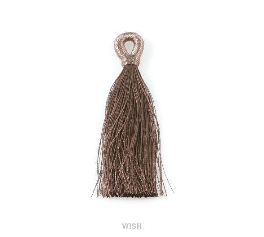 Dark Brown Cotton Thread Tassel, Dark Brown Silk Tassel Earrings / TBRG-008-T