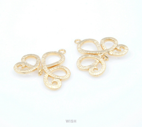 Lotus Connectors in Matte Gold, Lotus Emblem Charms / MMG-115-P