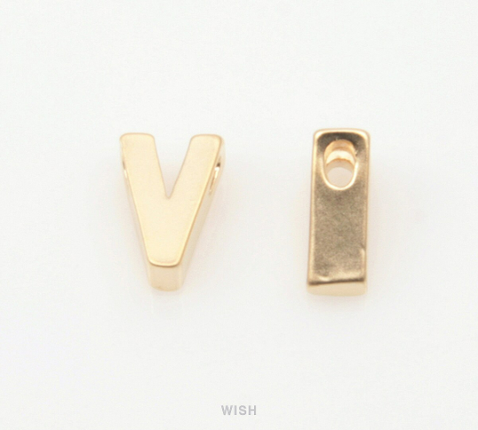 Upper Case Letter "V" in Matte Gold, Capital Letter "V" /MMG-001-B (V)