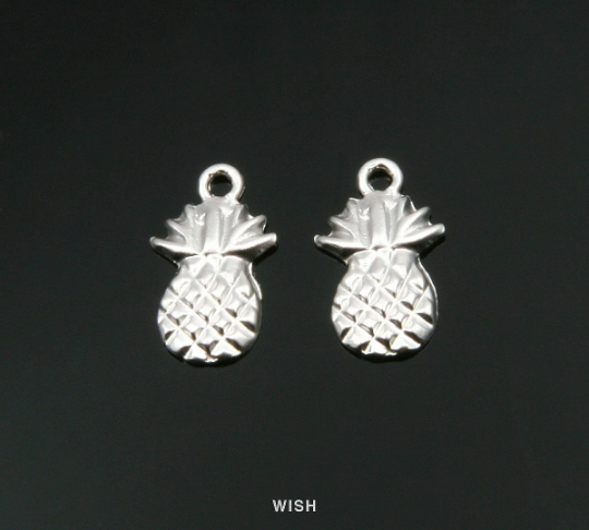 Pineapple Pendant in Matte Rhodium, Pineapple Charm/ MMRH-234-P