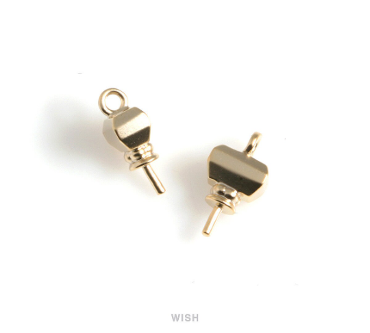 Hammer Cap Pendants in Matte Gold, Thor Hammer Charm / MMG-534-P