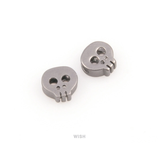 Small Skull in Matte Gunmetal, Skull Beads / MMGM-038-B
