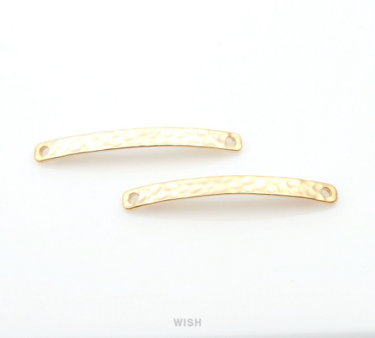 Hammered Bar Pendant in Matte Gold, Hammered Bar Charm / MMG-279-P