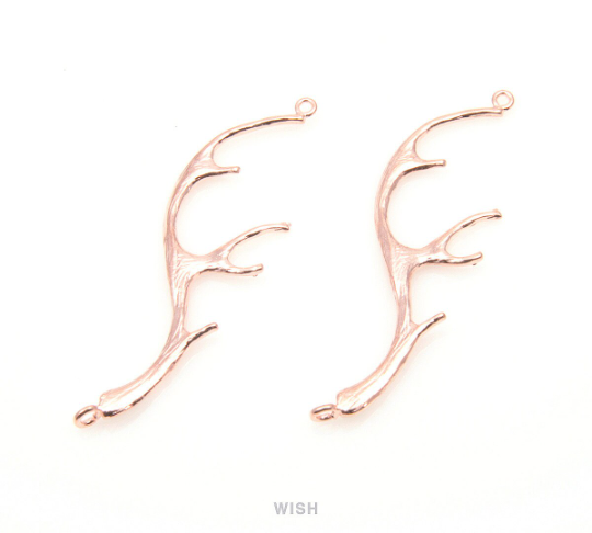 Antler Connectors in Rose Gold, Antler Charm / MRG-149-C
