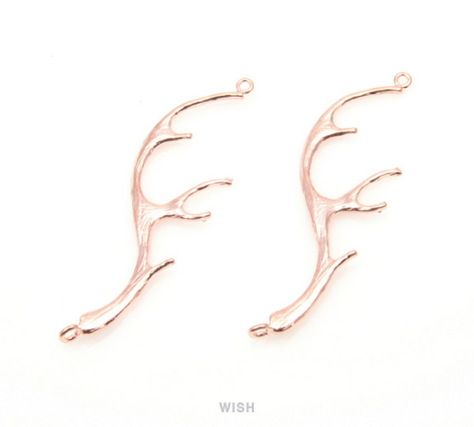 Antler Connectors in Rose Gold, Antler Charm / MRG-149-C