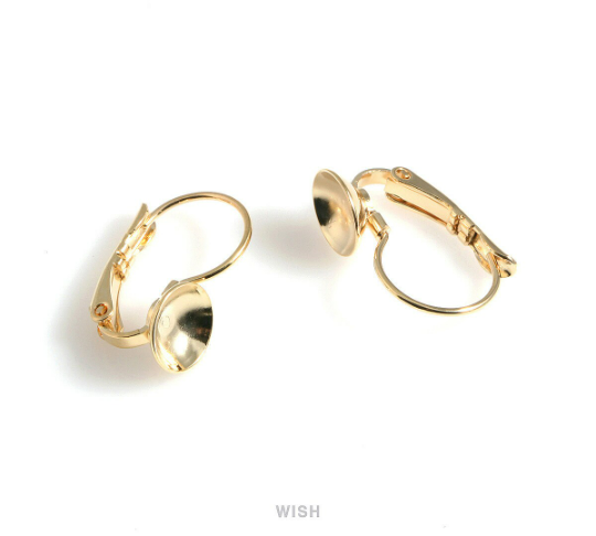 8pcs Clip on Earring Converters in Gold, Non Pierced Earrings