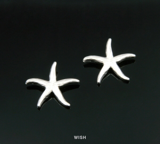 Starfish Pendant in Matte Rhodium, Starfish Charm / MMRH-200-P