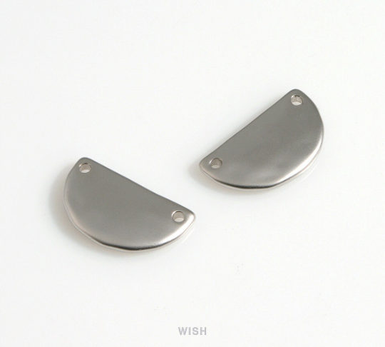 Hammered Semicircle Charm in Matte Rhodium, Hammered Semicircle Pendants / MMRH-632-P