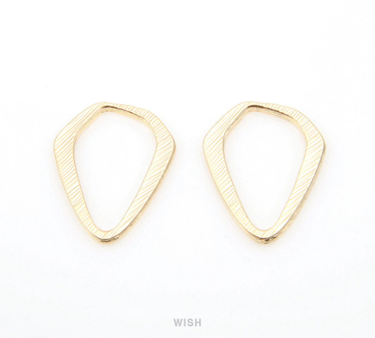 Open Drop Pendant in Matte Gold, Open Teardrop Charm / MMG-309-P (4pcs)