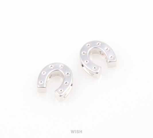 Horseshoe in Rhodium, Horseshoe Beads / MRH-066-B