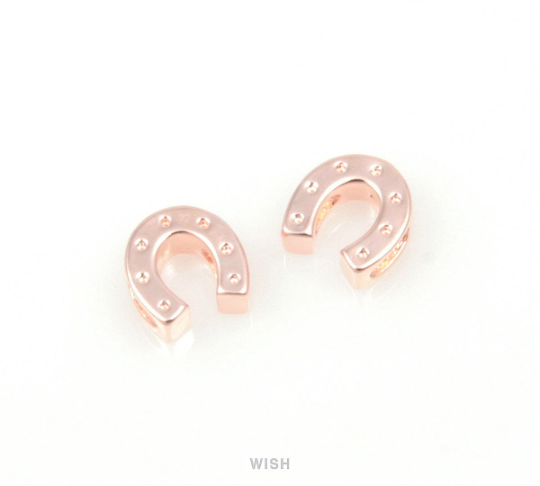 Horseshoe Pendants in Rose Gold, Horseshoe Beads / MRG-066-B