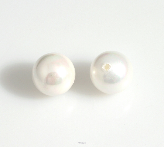 Half Drilled Mother of Pearl, 10mm Round Mother of Pearl / PLWHS-01 (10 pcs)