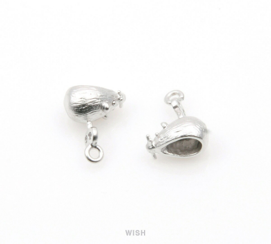 Mini Mouse Pendants in Matte Rhodium, Mouse Charm /MMRH-266-P