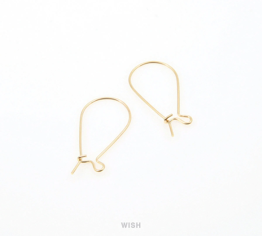 Small Kidney Hook in Gold, Kidney Hook Earrings / FG-018-E (10pcs)