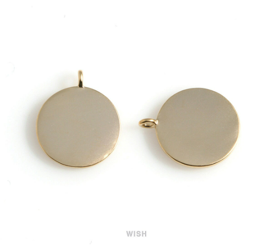 Hammered Disc Pendants in Matte Gold, Hammered Coin Charm / MMG-501-P