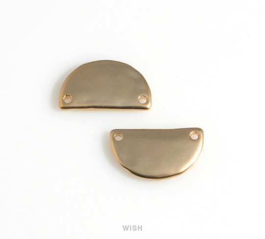 Hammered Semicircle Charm in Matte Gold, Hammered Semicircle Pendants / MMG-632-P