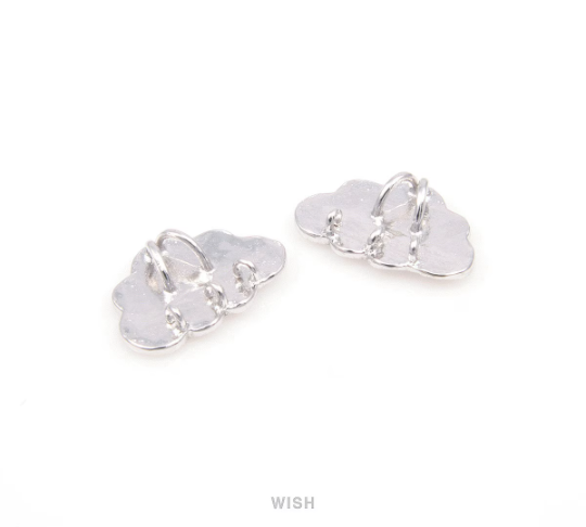 Cloud Pendants in Brush Rhodium, Cloud Charms / MBRH-092-P