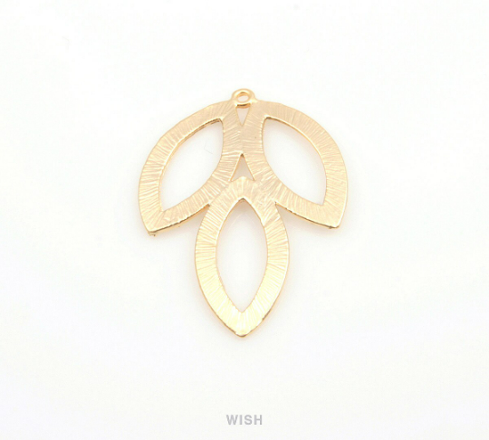 3 Marquise Pendants in Matte Gold, Marquise Charm /MMG-180-P