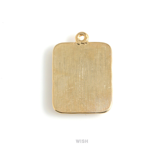 Black Calf Hide in Gold Square Frame, Black Calf Hide Charm / LBKG-466-P