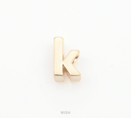 Lower Case Letter "k" in Matte Rhodium, Small Letter "k" / MMRH-002-B (k)