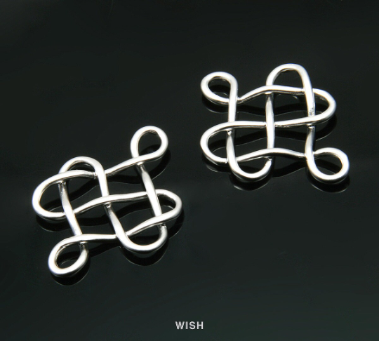 Six Angles Wire Pendants in Matte Rhodium, Hexagonal Wire Charm / MMRH-079-P