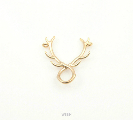 Reindeer Pendants in Matte Gold, Reindeer Outline Charm/ MMG-191-P