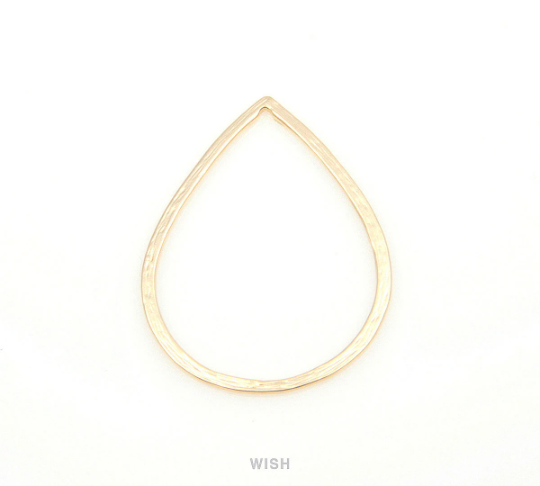 Open Teardrop Pendants in Matte Rhodium, Teardrop Outline Charms / MMRH-193-P