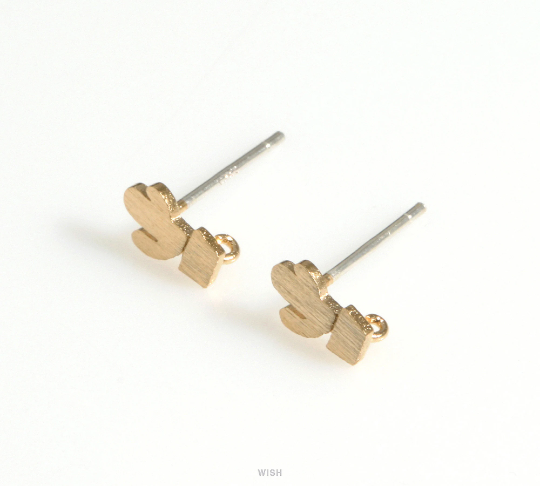 Cactus Stud Earrings in Matte Gold, Cactus Earrings / MMG-621-E