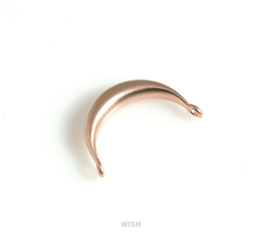 Crescent Pendants in Matte Rose Gold, Crescent Horn Charms/ MMRG-660-P