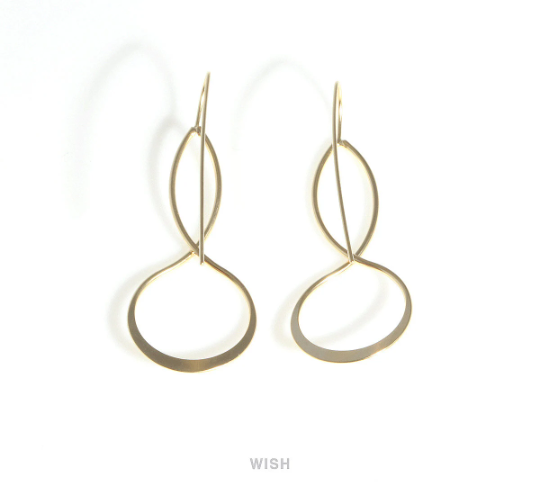 Infinity Dangle Hook Earrings in Matte Gold, Infinity Hook / MMG-420-E (4pcs)