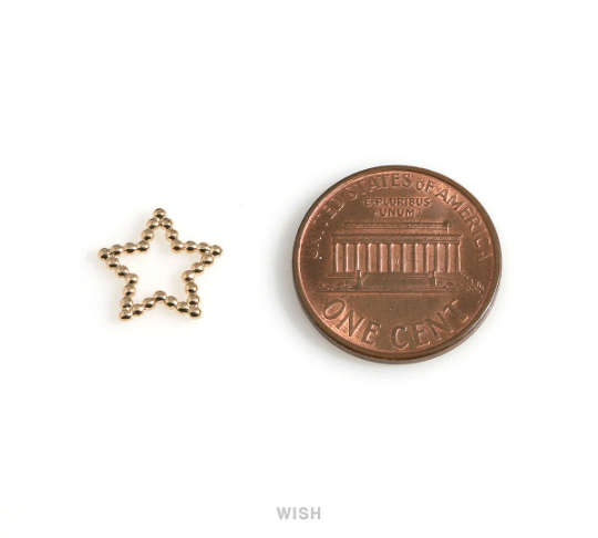Open Star Pendants in Gold, Open Star Charms / MG-600-P
