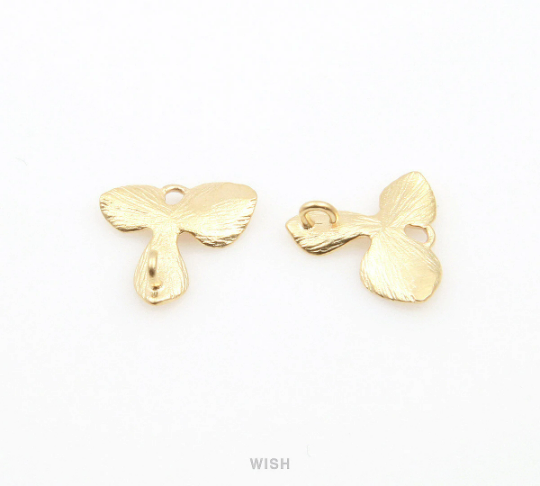 Orchid Flower Leaf Connectors in Matte Gold, Bottom Orchid Leaf