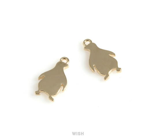 Penguin Pendant in Gold, Gold Penguin Charm /MG-545-P