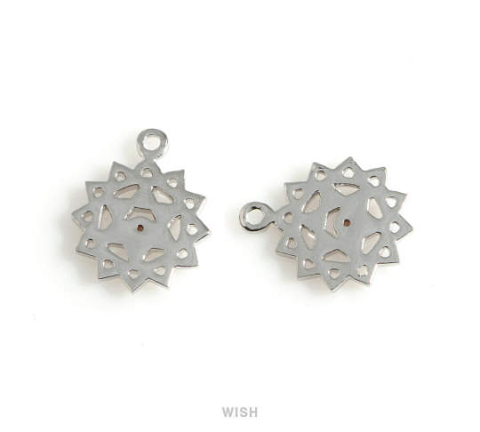 Crown Chakra with CZ Pendants in Rhodium, The 7th Chakra Charm / MRH-499-P