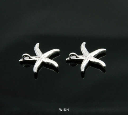 Starfish Pendant in Matte Rhodium, Starfish Charm / MMRH-200-P