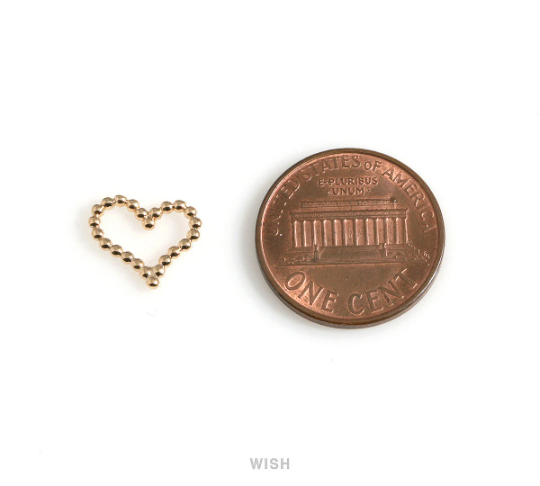 Open Heart Pendants in Gold, Open Heart Charms / Heart / MG-601-P